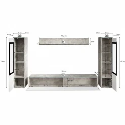 Variety - Wandmeubel - Zwart - 180x33x132 cm