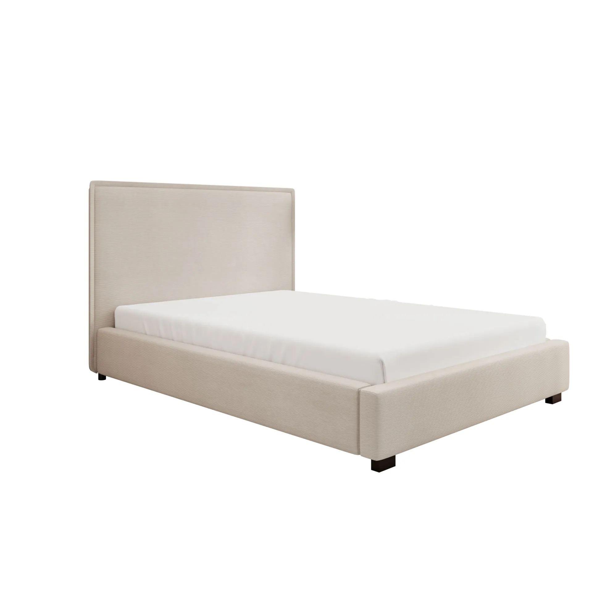 Veda - Tweepersoonsbed - Ribstof beige - 140x200 cm