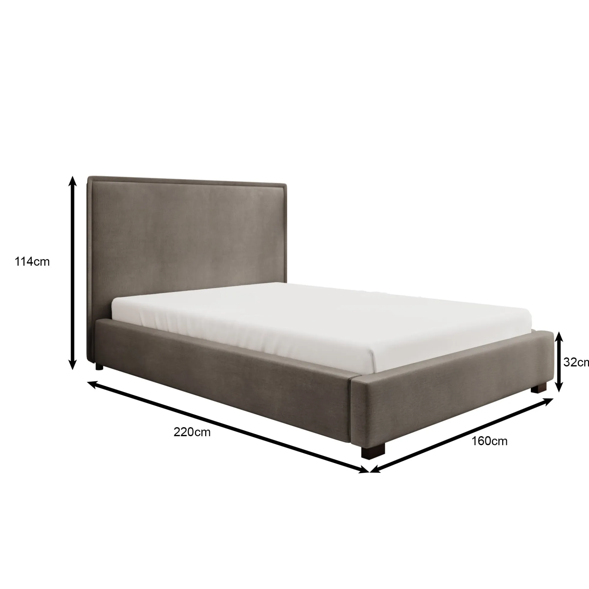 Veda - Tweepersoonsbed - Ribstof beige - 140x200 cm