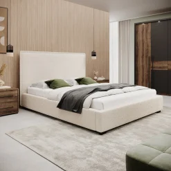 Veda - Tweepersoonsbed - Teddystof beige - 160x200 cm