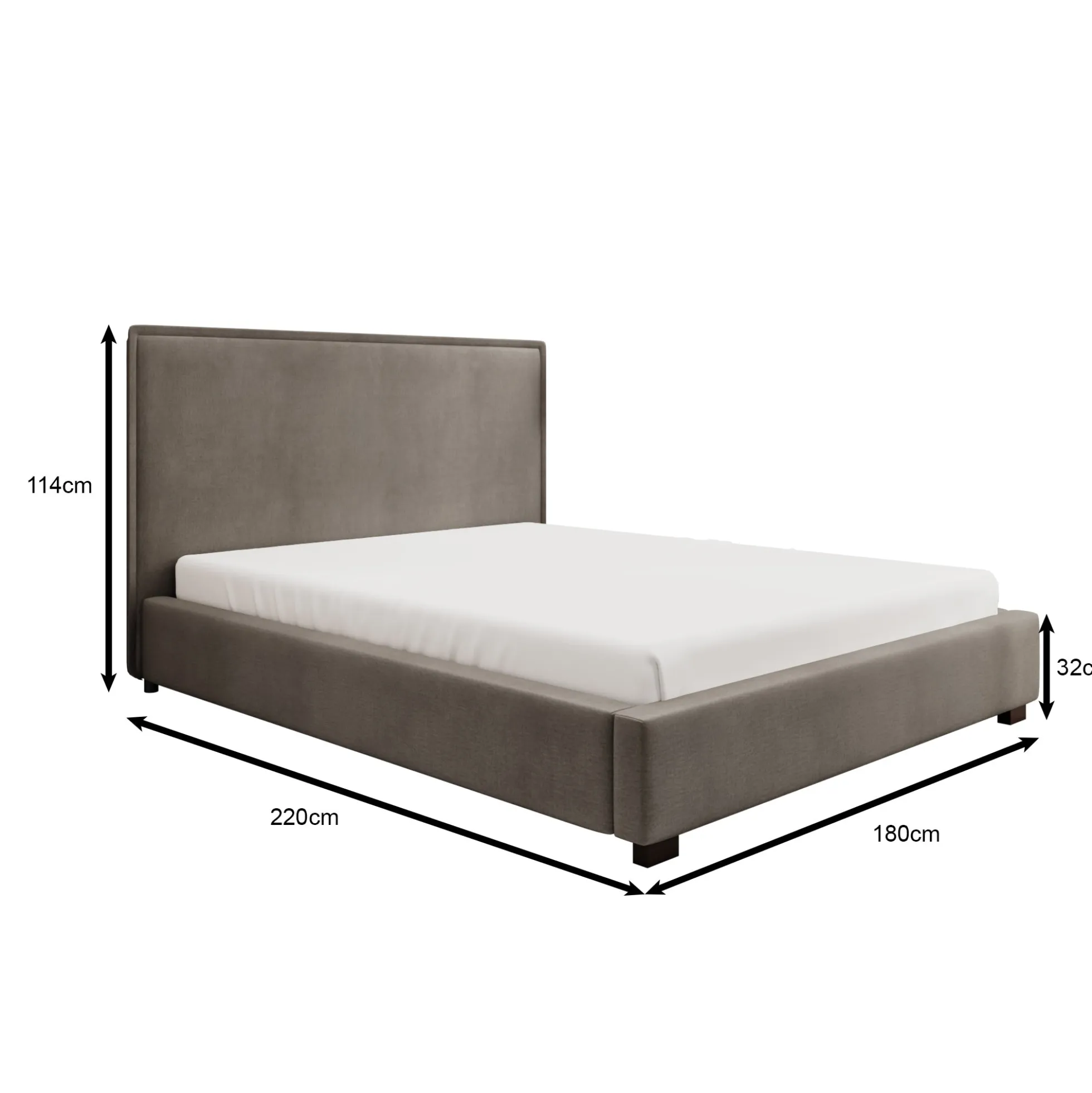Veda - Tweepersoonsbed - Teddystof beige - 160x200 cm