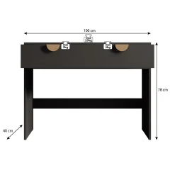 Veerle - Kaptafel - Zwart - 100x40 cm