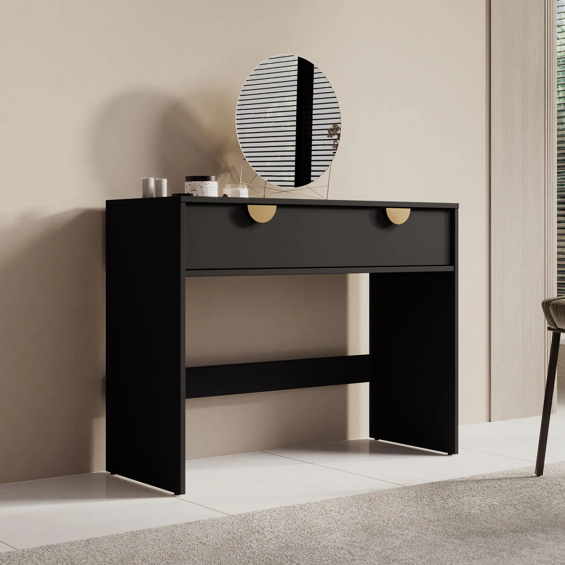 Veerle - Kaptafel - Zwart - 100x40 cm