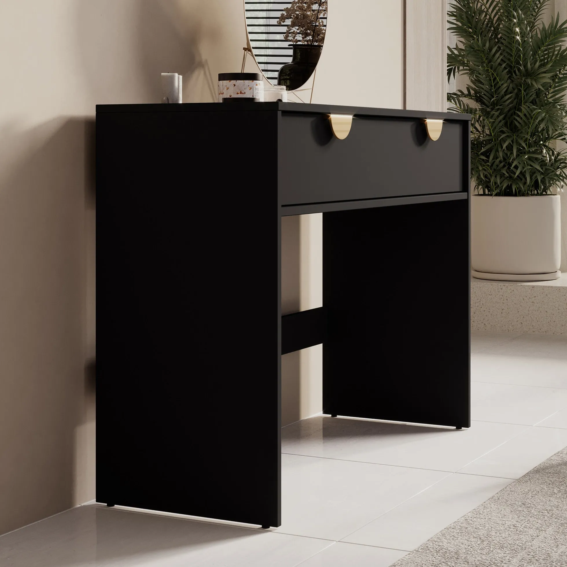 Veerle - Kaptafel - Zwart - 100x40 cm