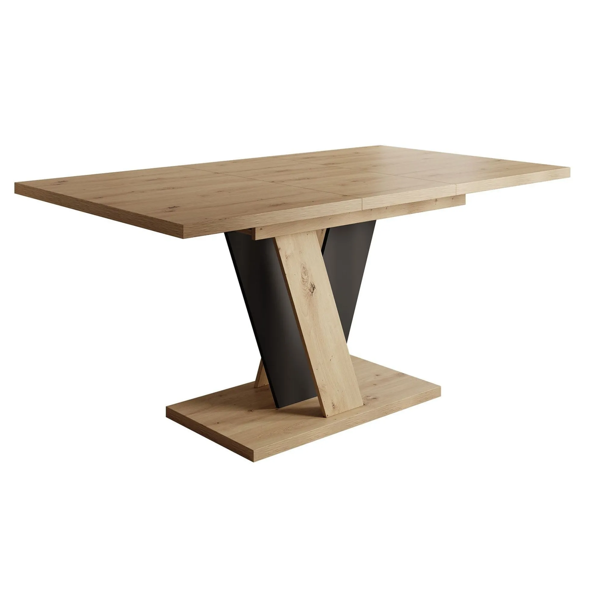Velluto - Eetkamertafel - Eiken/zwart - 120x90x75 cm