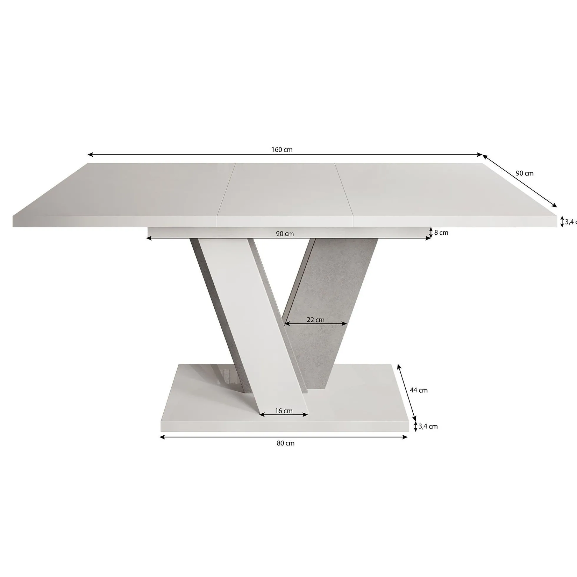 Velluto - Eetkamertafel - Eiken/zwart - 120x90x75 cm