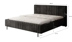 Ventum - Tweepersoonsbed - Velvet zwart - 180x200 cm