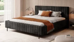 Ventum - Tweepersoonsbed - Velvet zwart - 180x200 cm