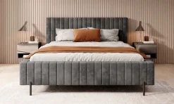 Ventum - Tweepersoonsbed - Velvet donkergrijs - 160x200 cm