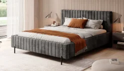 Ventum - Tweepersoonsbed - Velvet donkergrijs - 160x200 cm