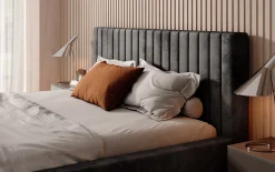 Ventum - Tweepersoonsbed - Velvet donkergrijs - 160x200 cm