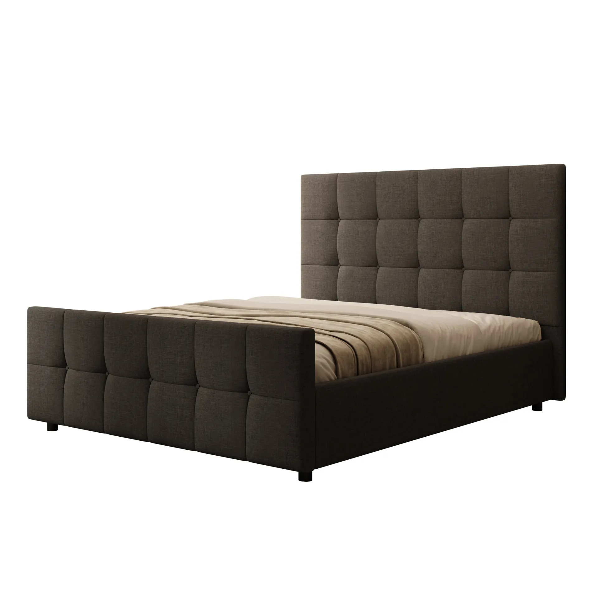 Verano - Tweepersoonsbed - Stof zwart - 160x200 cm