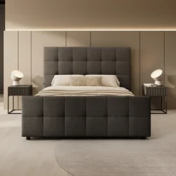 Verano - Tweepersoonsbed - Stof zwart - 180x200 cm