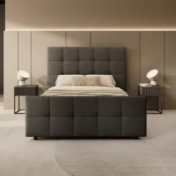 Verano - Tweepersoonsbed - Stof zwart - 140x200 cm
