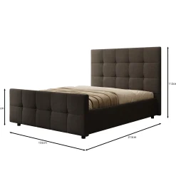 Verano - Tweepersoonsbed - Stof zwart - 140x200 cm