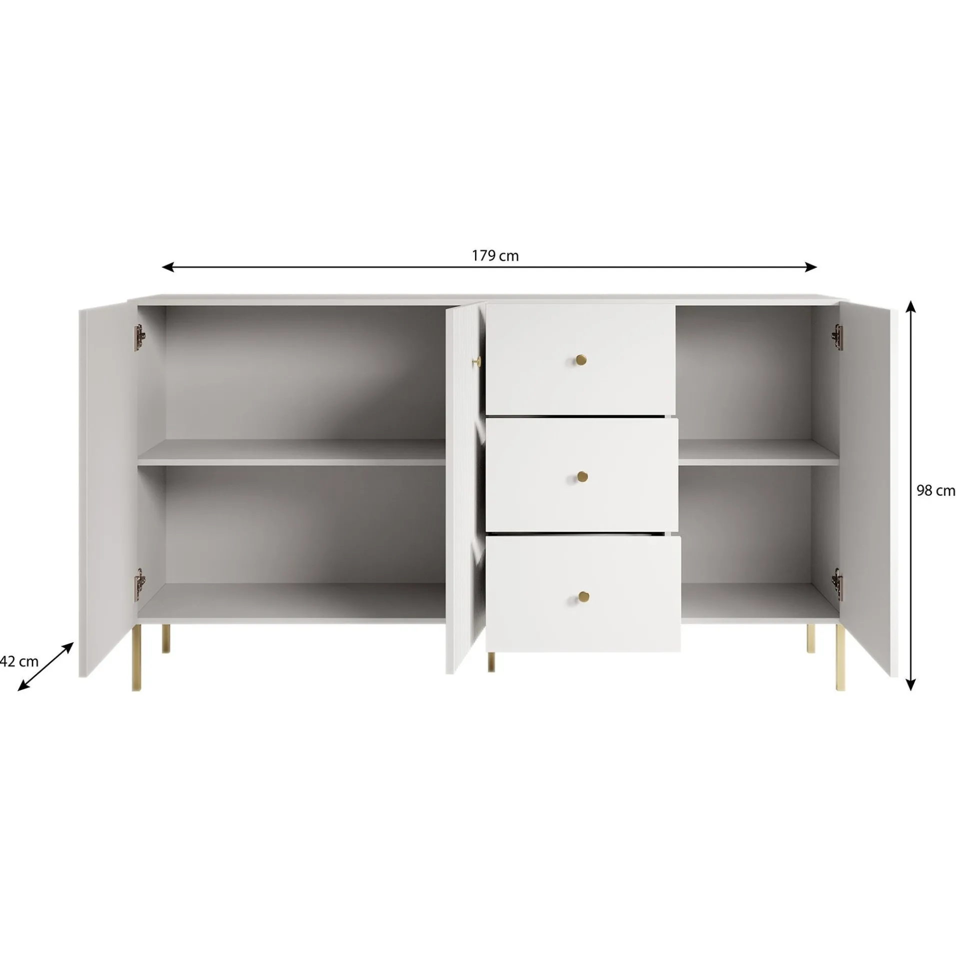Vermont - Dressoir - Antraciet - 180x42x98 cm