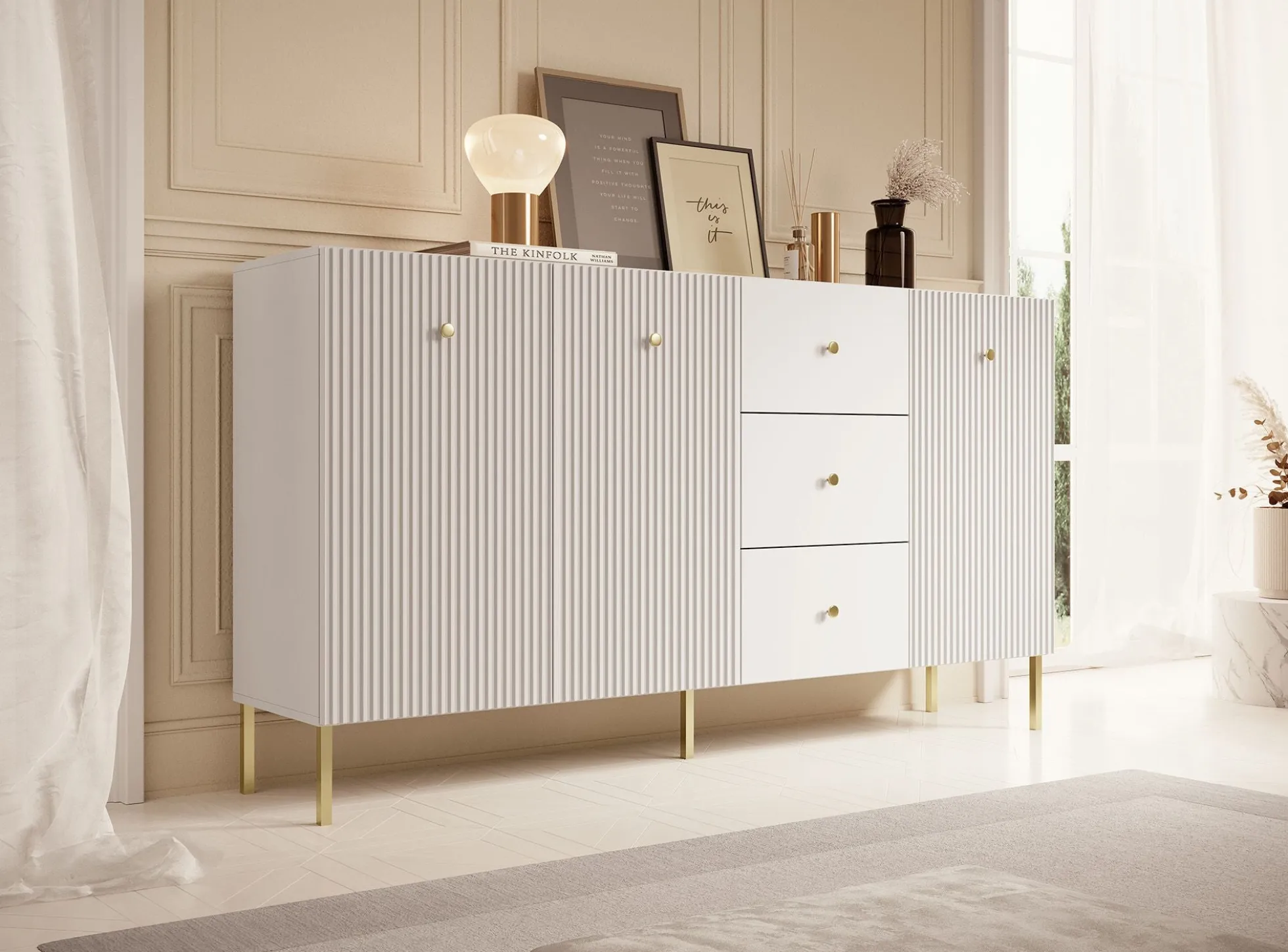 Vermont - Dressoir - Wit - 180x42x98 cm