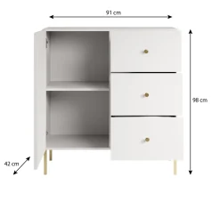 Vermont - Dressoir - Wit - 91x42x98 cm