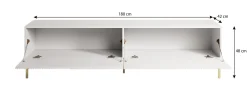 Vermont - TV-Meubel - Wit - 180x42x48cm