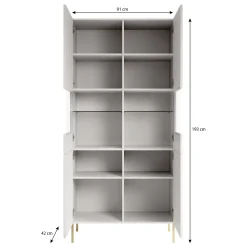 Vermont - Vitrinekast - Antraciet - 91x42x193 cm