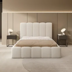 Vesna - Tweepersoonsbed - Teddystof beige - 140x200 cm