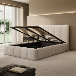 Vesna - Tweepersoonsbed - Teddystof beige - 140x200 cm