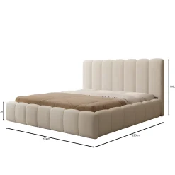 Vesna - Tweepersoonsbed - Teddystof beige - 180x200 cm