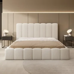 Vesna - Tweepersoonsbed - Teddystof beige - 180x200 cm