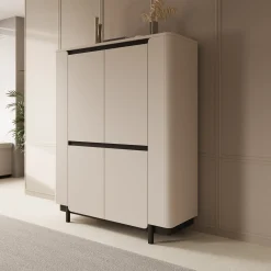 Vexon - Dressoir - Beige/Zwart - 130x45x161 cm