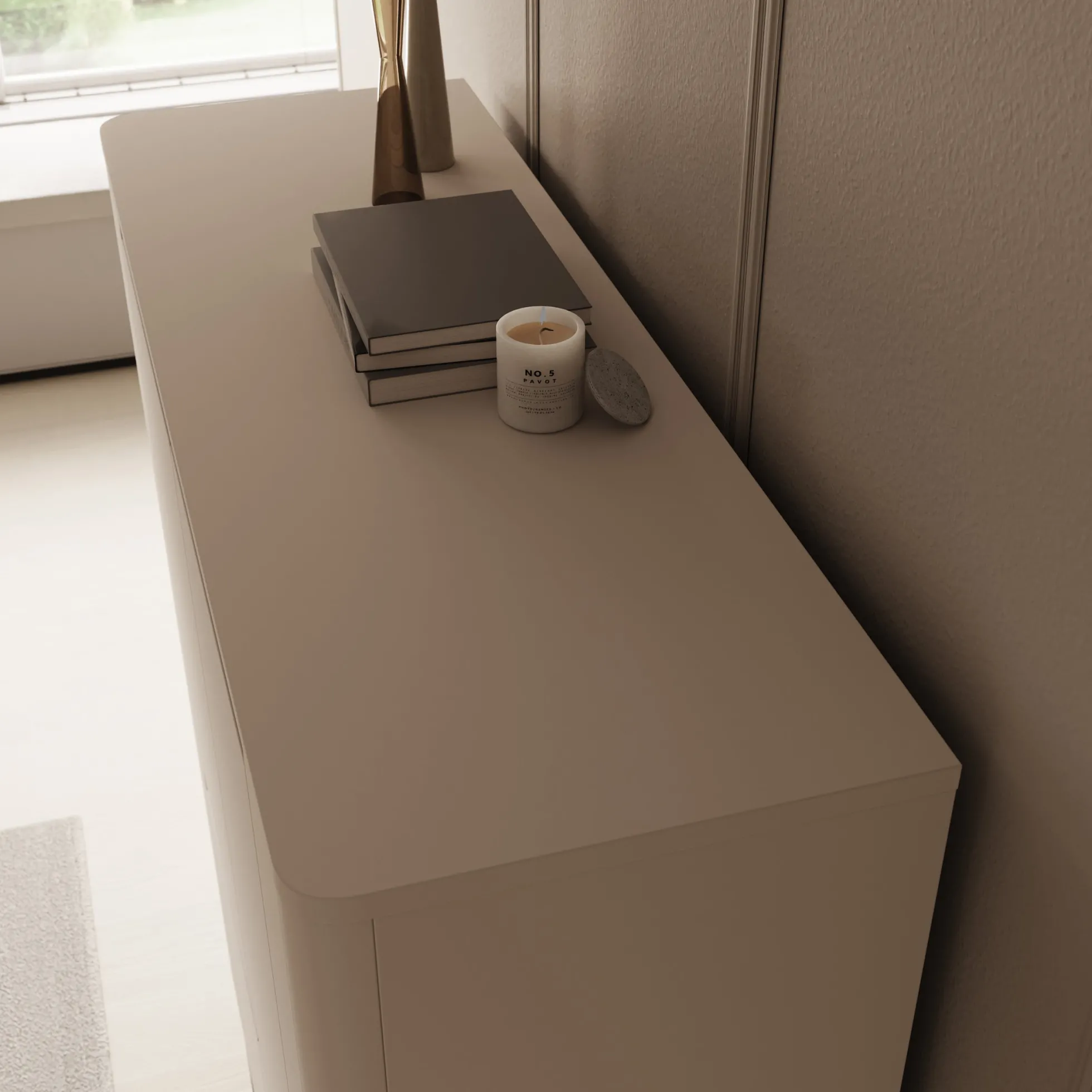 Vexon - Dressoir - Beige/Zwart - 130x45x161 cm