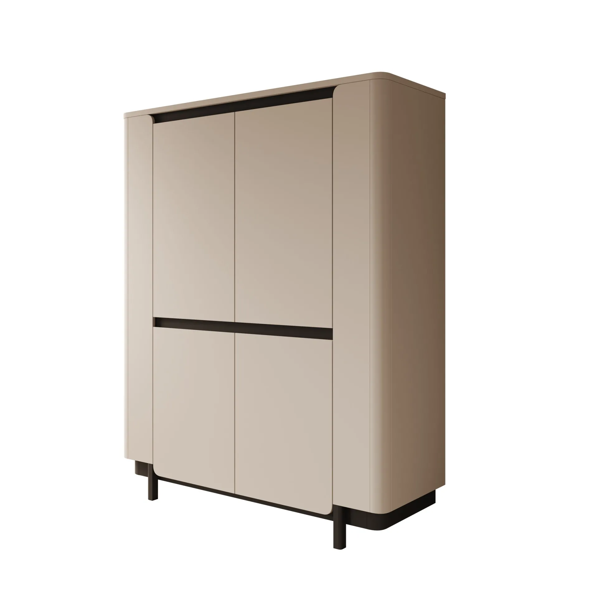 Vexon - Dressoir - Beige/Zwart - 130x45x161 cm