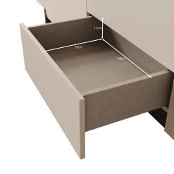 Vexon - Dressoir met lades - Beige/Zwart - 205x45x78 cm