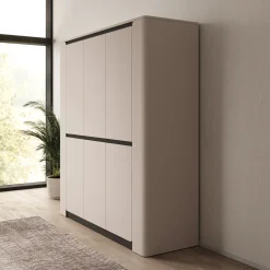 Vexon - Kledingkast met 3 deuren - Beige/Zwart - 190x63x214 cm