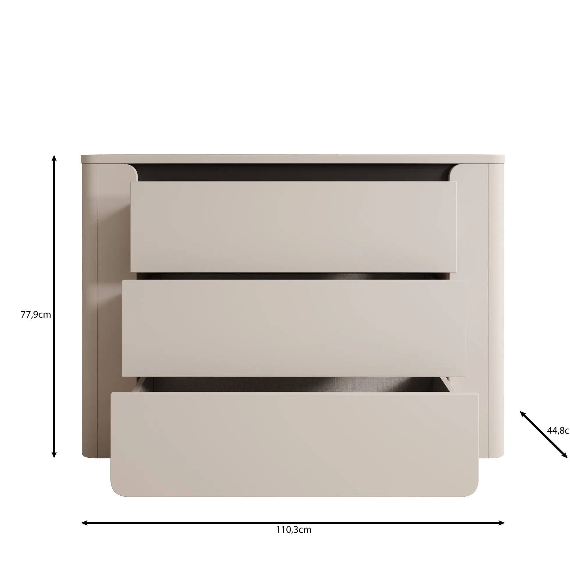 Vexon - Ladekast - Beige/Zwart - 111x45x78 cm