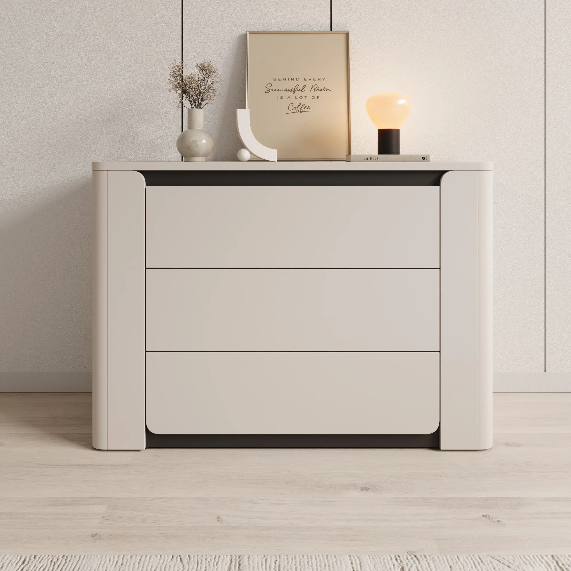 Vexon - Ladekast - Beige/Zwart - 111x45x78 cm