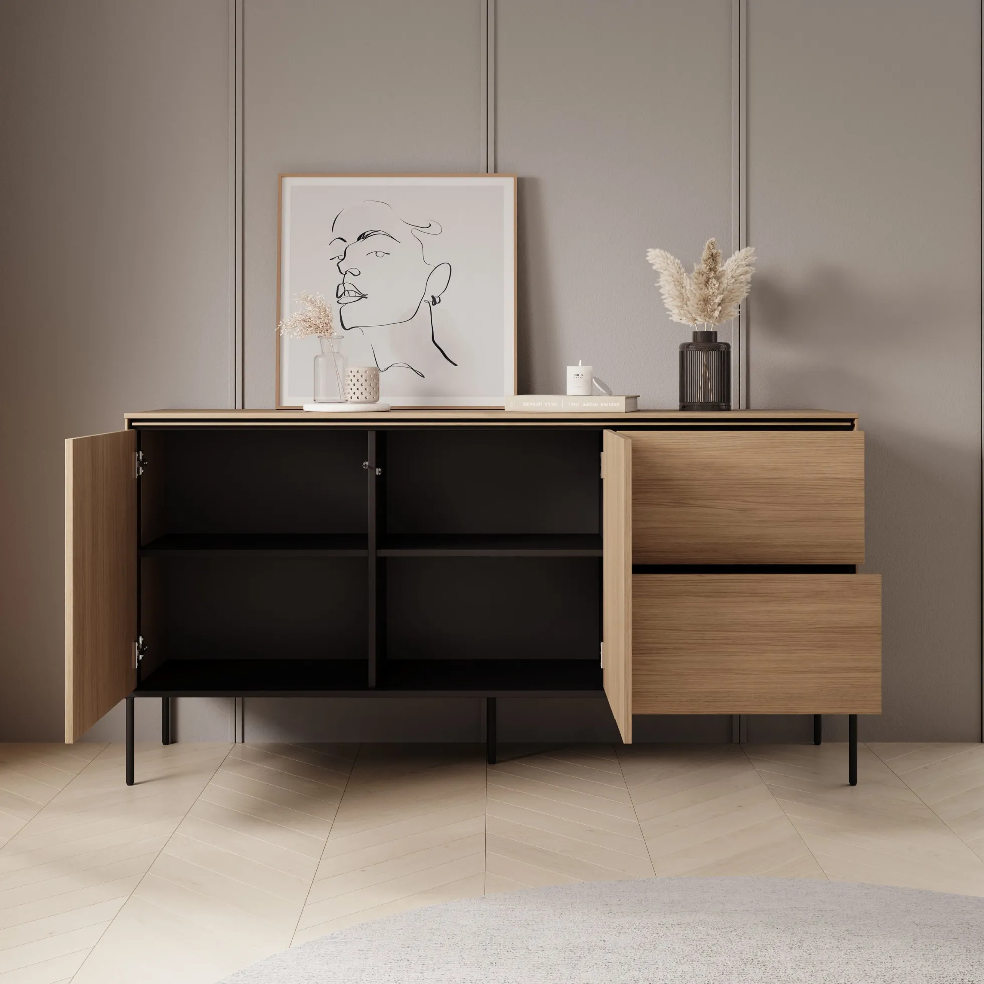 Vicious - Dressoir - Eiken - 167x41x85 cm