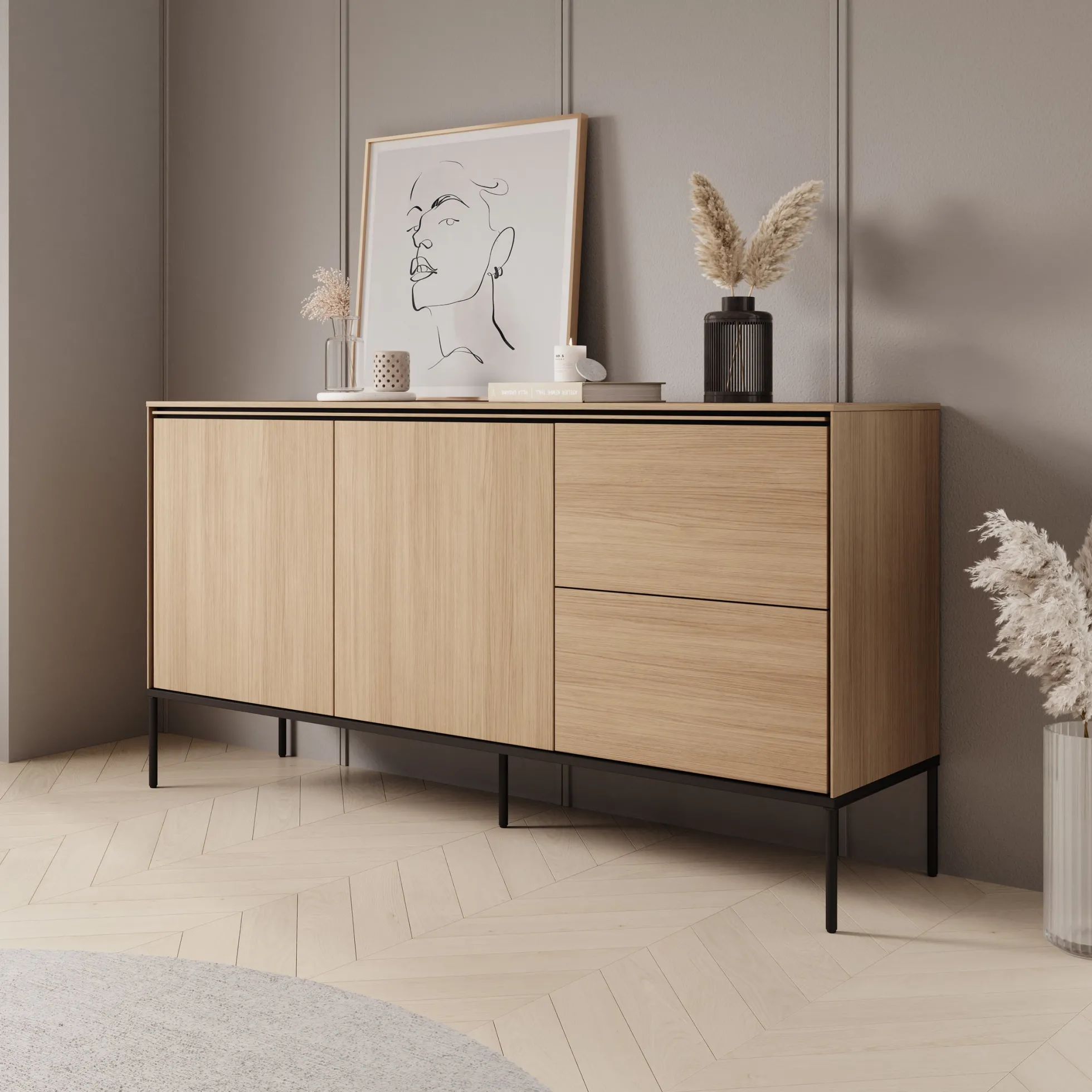Vicious - Dressoir - Eiken - 167x41x85 cm