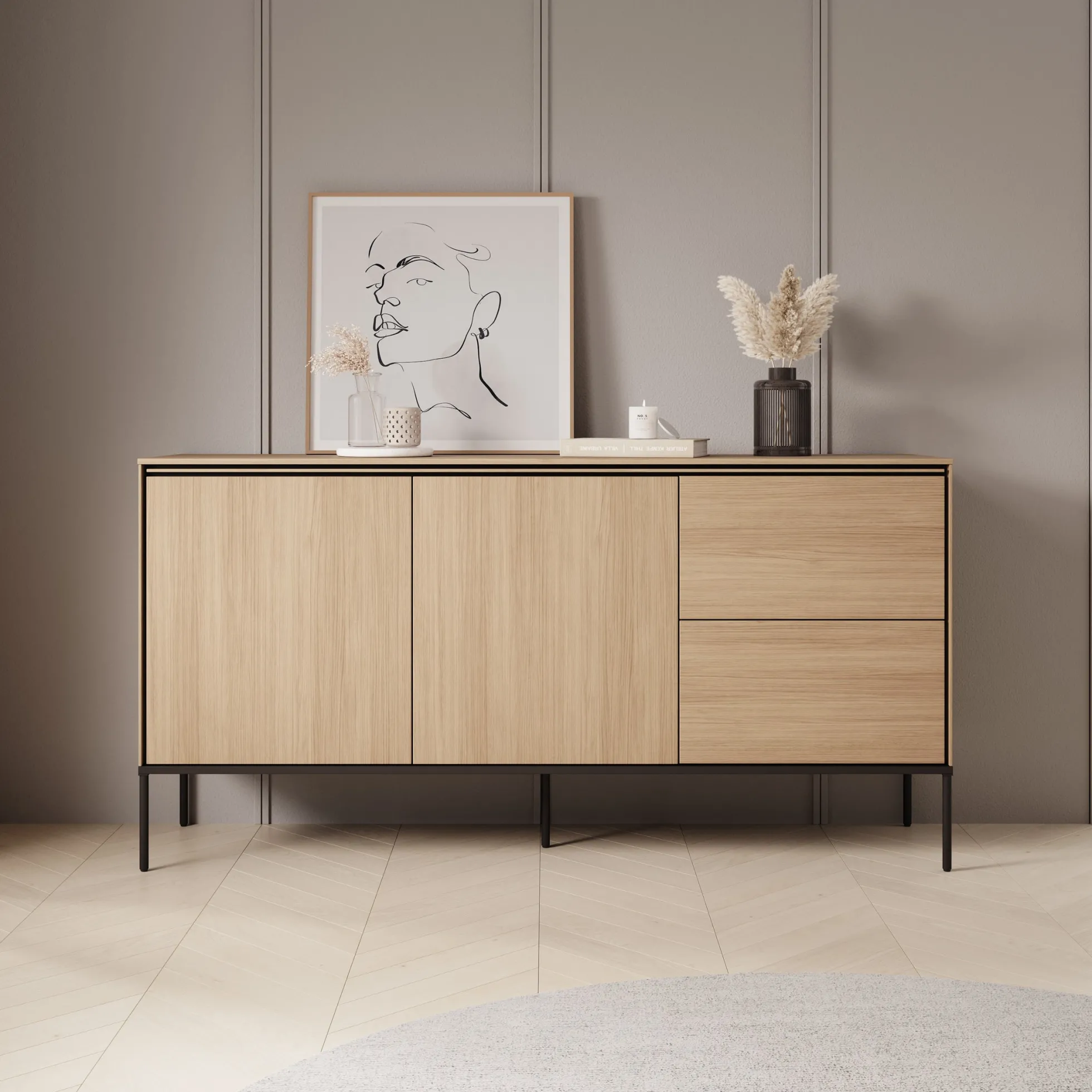 Vicious - Dressoir - Eiken - 167x41x85 cm