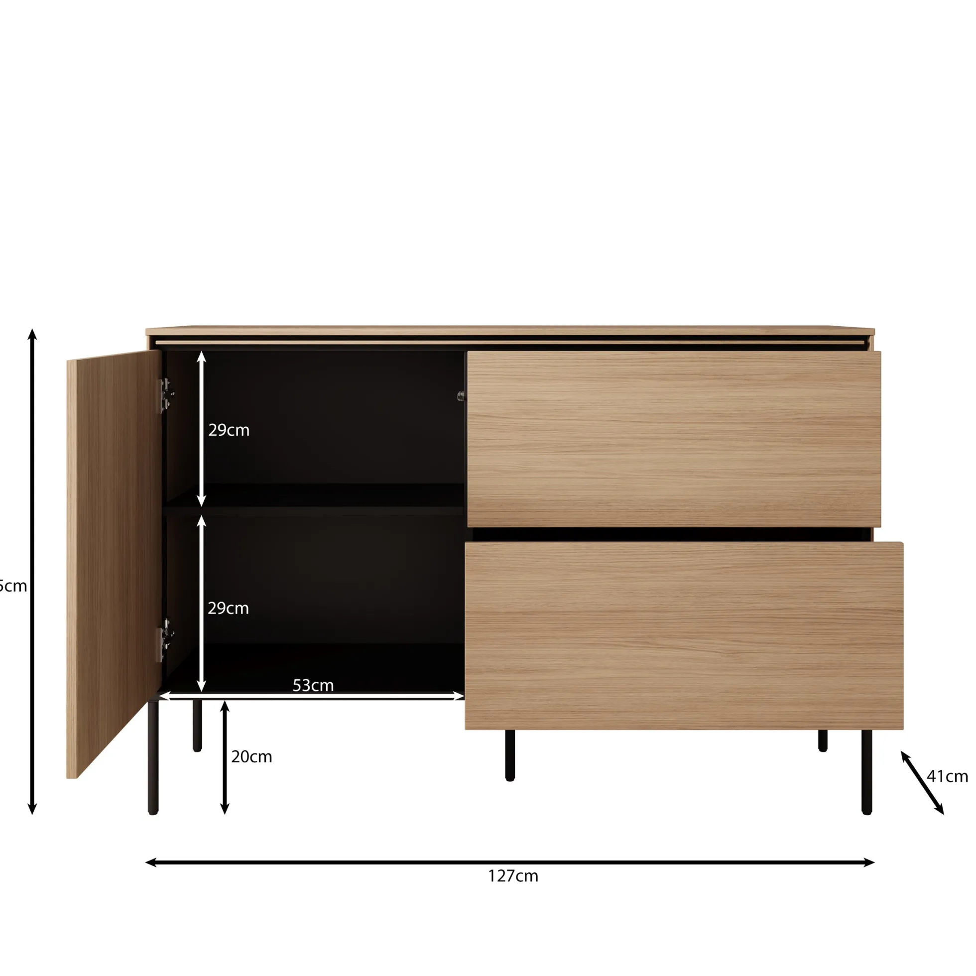 Vicious - Dressoir - Eiken - 127x41x85 cm
