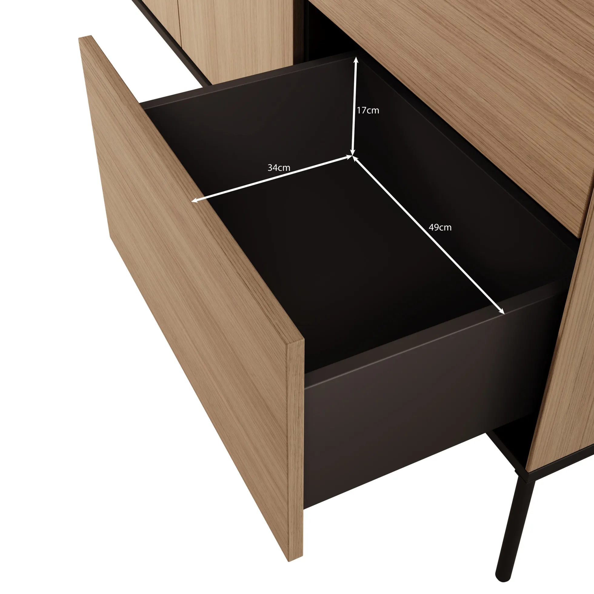 Vicious - Dressoir met LED - Eiken - 201x41x85 cm