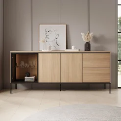 Vicious - Dressoir met LED - Eiken - 201x41x85 cm