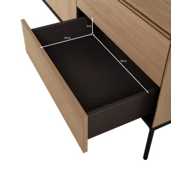 Vicious - TV-Meubel met LED - Eiken - 197x41x62 cm