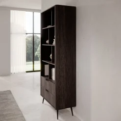 Victoria - Boekenkast - Donker eiken - 88x38x194 cm