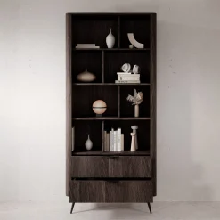 Victoria - Boekenkast - Donker eiken - 88x38x194 cm