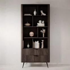 Victoria - Boekenkast - Donker eiken - 88x38x194 cm
