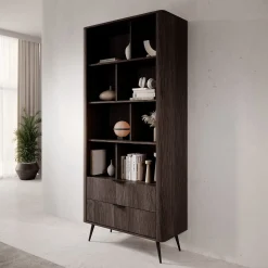 Victoria - Boekenkast - Donker eiken - 88x38x194 cm