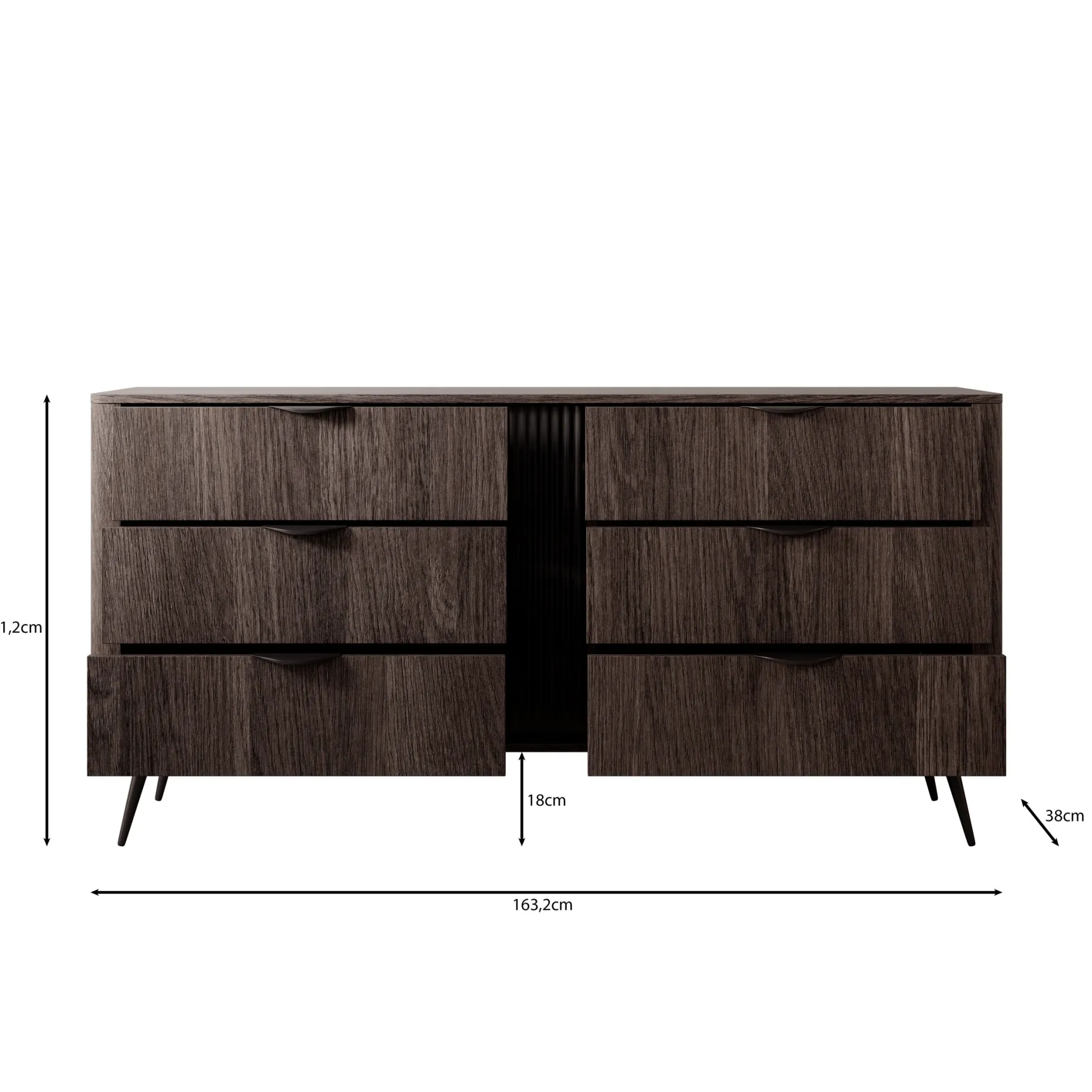 Victoria - Ladekast - Donker eiken - 163x38x81 cm