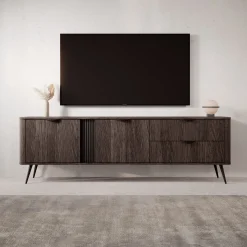 Victoria - TV-Meubel - Donker eiken - 195x38x61 cm