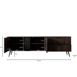 Victoria - TV-Meubel - Donker eiken - 195x38x61 cm