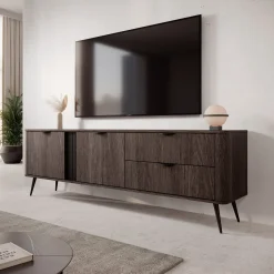 Victoria - TV-Meubel - Donker eiken - 195x38x61 cm